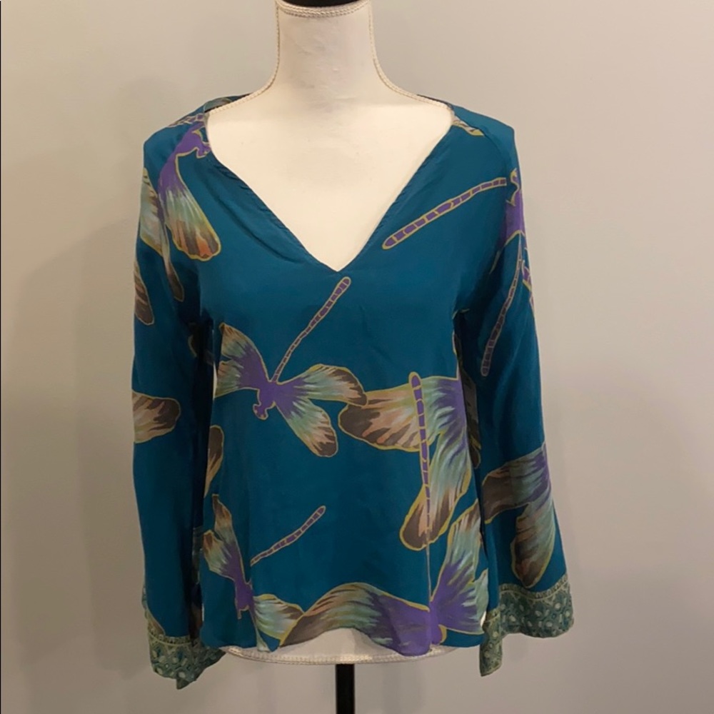 Ramona La Rue by Arianne Dragonfly Print Blouse
